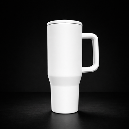 Tasse isotherme 40oz – Sublimation, finition mate, couvercle avec paille flip