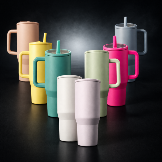 Tasse isotherme 40oz – Sublimation, finition mate, couvercle avec paille flip