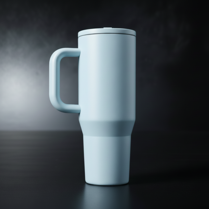 Tasse isotherme 40oz – Sublimation, finition mate, couvercle avec paille flip
