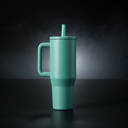 Tasse isotherme 40oz – Sublimation, finition mate, couvercle avec paille flip