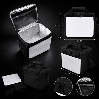 Duo Sac Messager + Boîte à Lunch XXL Noir — Sublimation