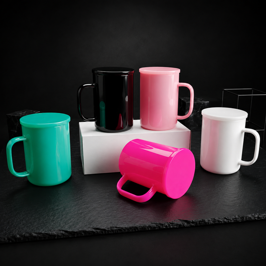 Tasse en Verre Opaque Coloré 17oz avec Couvercle Acrylique - Sublimation