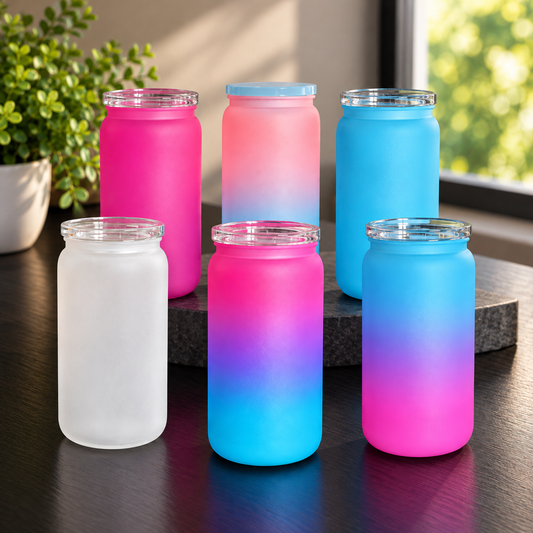 Gobelet en plastique givré ombré 16 oz pour UV DTF