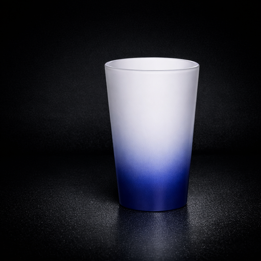 Verre dépoli dégradé givré bleu sublimation 500 ml (17 oz)
