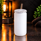 Glass can 16 oz givré avec couvercle diamant – Sublimation