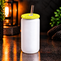 Glass can 16 oz givré avec couvercle diamant – Sublimation