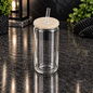 Glass can 16 oz en verre clair avec couvercle diamant – Sublimation