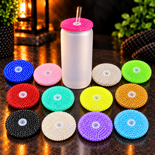 Glass can 16 oz givré avec couvercle diamant – Sublimation