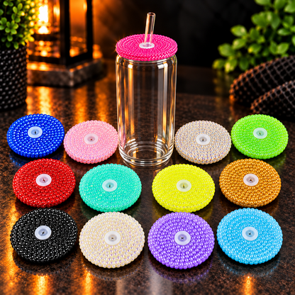 Glass can 16 oz en verre clair avec couvercle diamant – Sublimation