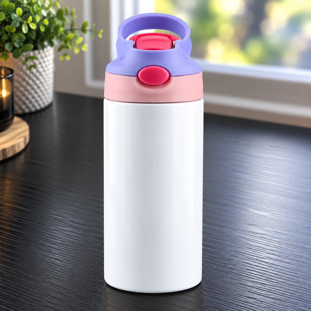 Gourde 12 oz lustrée avec couvercle deux tons – Sublimation