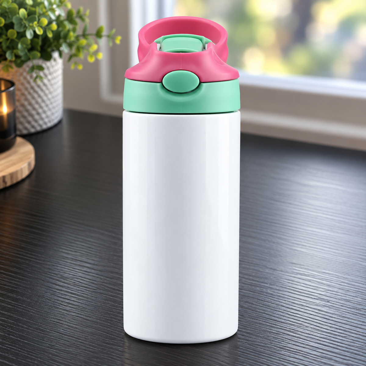 Gourde 12 oz lustrée avec couvercle deux tons – Sublimation