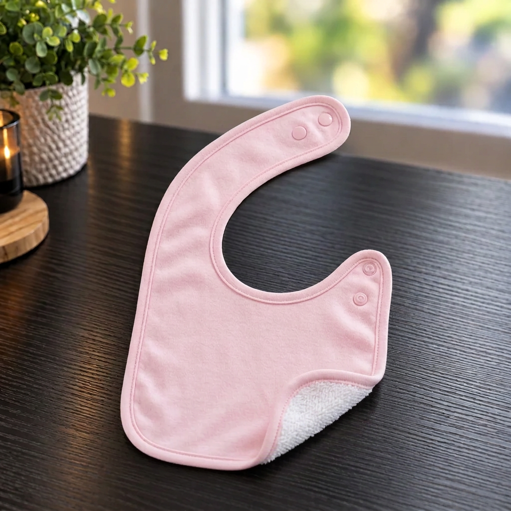 Bavoir pour bébé à boutons-pression – doux et absorbant, 100 % polyester