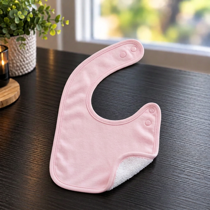 Bavoir pour bébé à boutons-pression – doux et absorbant, 100 % polyester