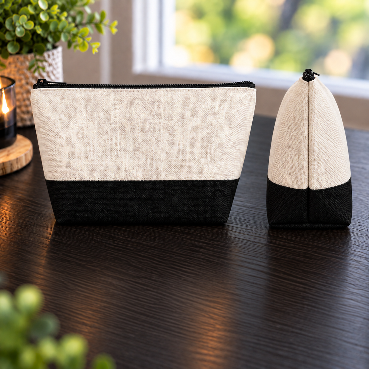 Trousse de maquillage blanche vierge pour sublimation