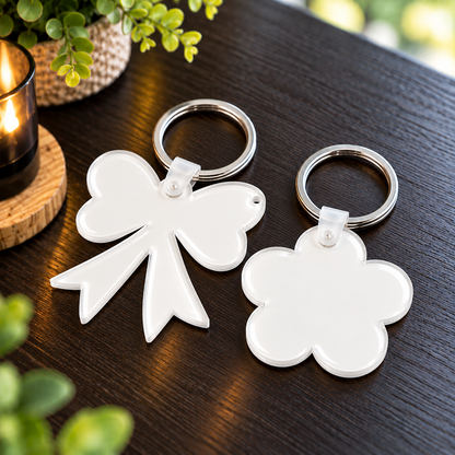 Porte-clés en acrylique pour sublimation – nœud ou fleur