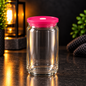 Can 16oz Acrylique Transparent avec Couvercle Coloré - UV