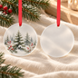 Ornement de sublimation vierge en verre blanc rond – 7,6 cm