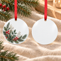 Ornement de Noël vierge en métal pour sublimation – rond double face