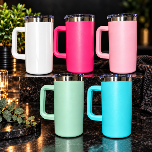 Tasse isotherme 20oz style Beer Buck – Sublimation, poignée dévissable