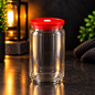 Can 16oz Acrylique Transparent avec Couvercle Coloré - UV