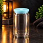 Can 16oz Acrylique Transparent avec Couvercle Coloré - UV