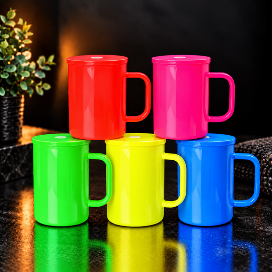 Tasse en verre néon 17oz avec couvercle pour sublimation