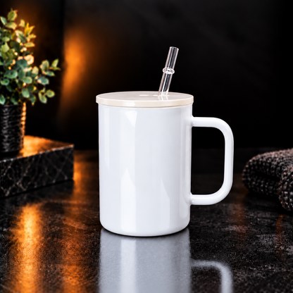 Tasse en Verre Opaque Coloré 17oz avec Couvercle Acrylique - Sublimation