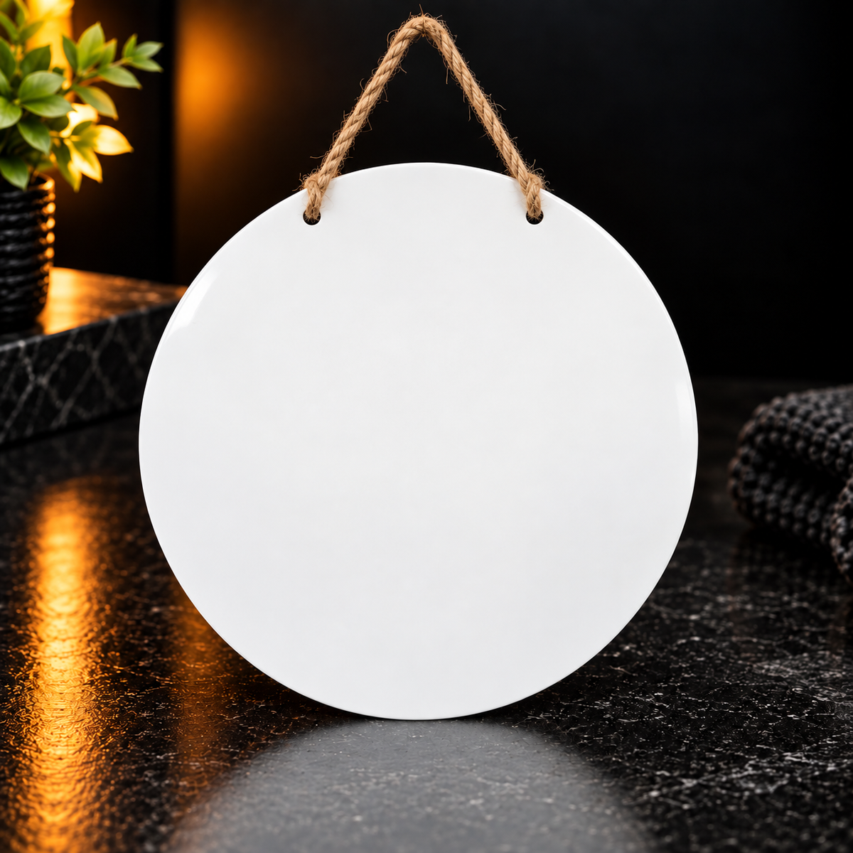 Accroche-porte décoratif rond 8 po en MDF pour sublimation