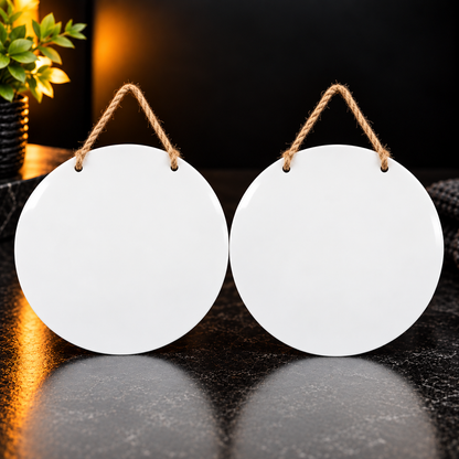 Accroche-porte décoratif rond 8 po en MDF pour sublimation