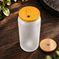 Glass can 20 oz givré avec deux couvercles – Sublimation