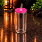 Glass can 16 oz en verre clair avec couvercle diamant – Sublimation