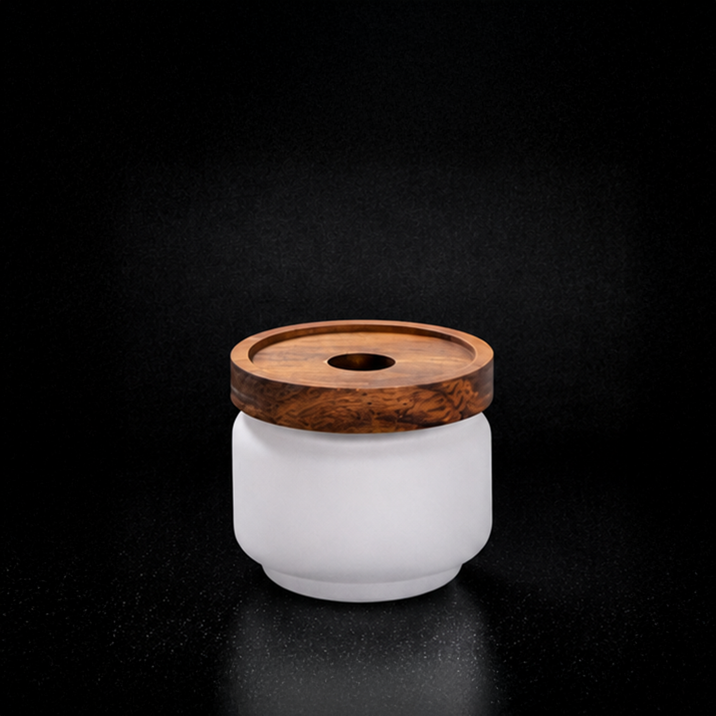 Pot de stockage en verre à sublimation avec couvercle en bois d'acacia