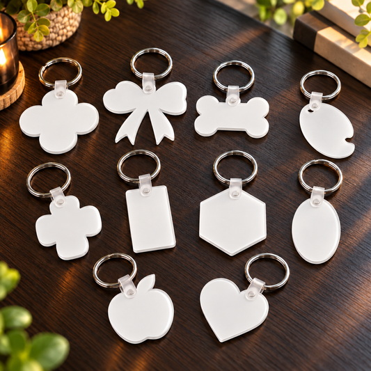 Porte-clés en acrylique pour sublimation – Plusieurs formes