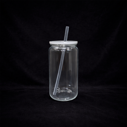 Can 16oz Acrylique Transparent avec Couvercle Coloré - UV