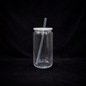Can 16oz Acrylique Transparent avec Couvercle Coloré - UV