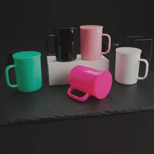 Tasse en Verre Opaque Coloré 17oz avec Couvercle Acrylique - Sublimation