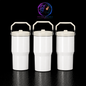 Tumbler 20oz Couvercle Flip pour Sublimation — Blanc Lustré
