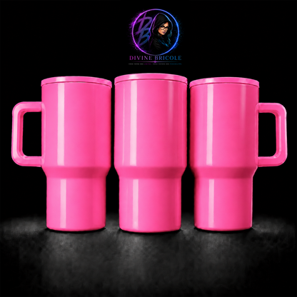 Tumbler 20 oz avec Poignée – Couvercle Flip – Sublimation