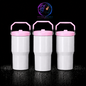 Tumbler 20oz Couvercle Flip pour Sublimation — Blanc Lustré