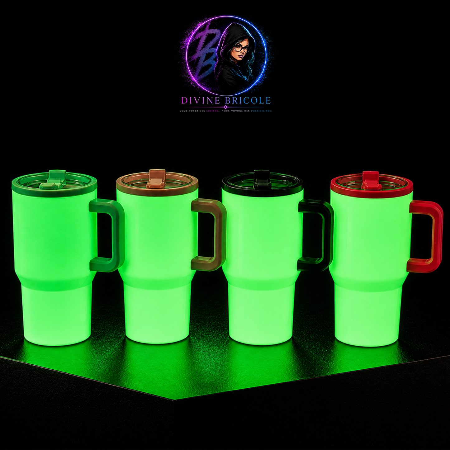 Tumbler 20 oz avec Poignée – Couvercle Flip – Sublimation