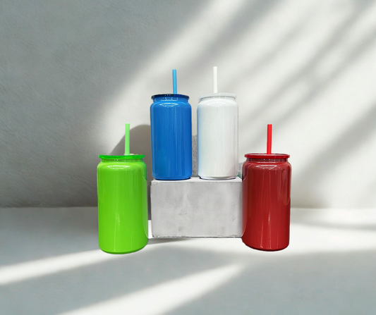 Verre isotherme 16oz – Style Glass Can – Couleurs de Noël scintillant/ sublimation