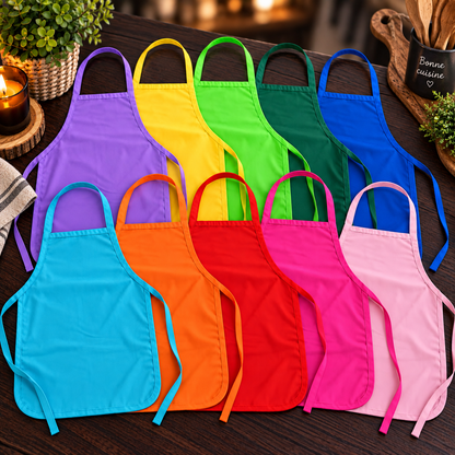 🌈 Tablier pour enfant – Couleurs vives | Compatible DTF