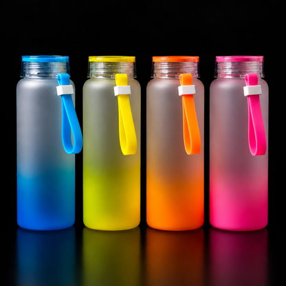 Bouteille de verre givré ombré 17oz pour sublimation.