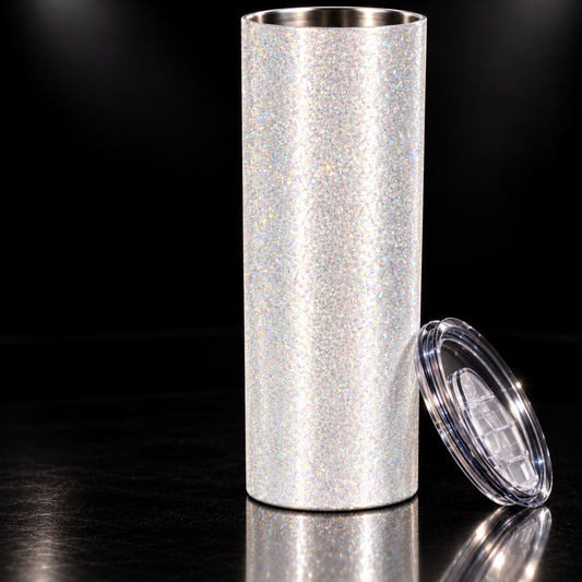Tumbler 20oz Glitter Argenté Rugeux — Sublimation