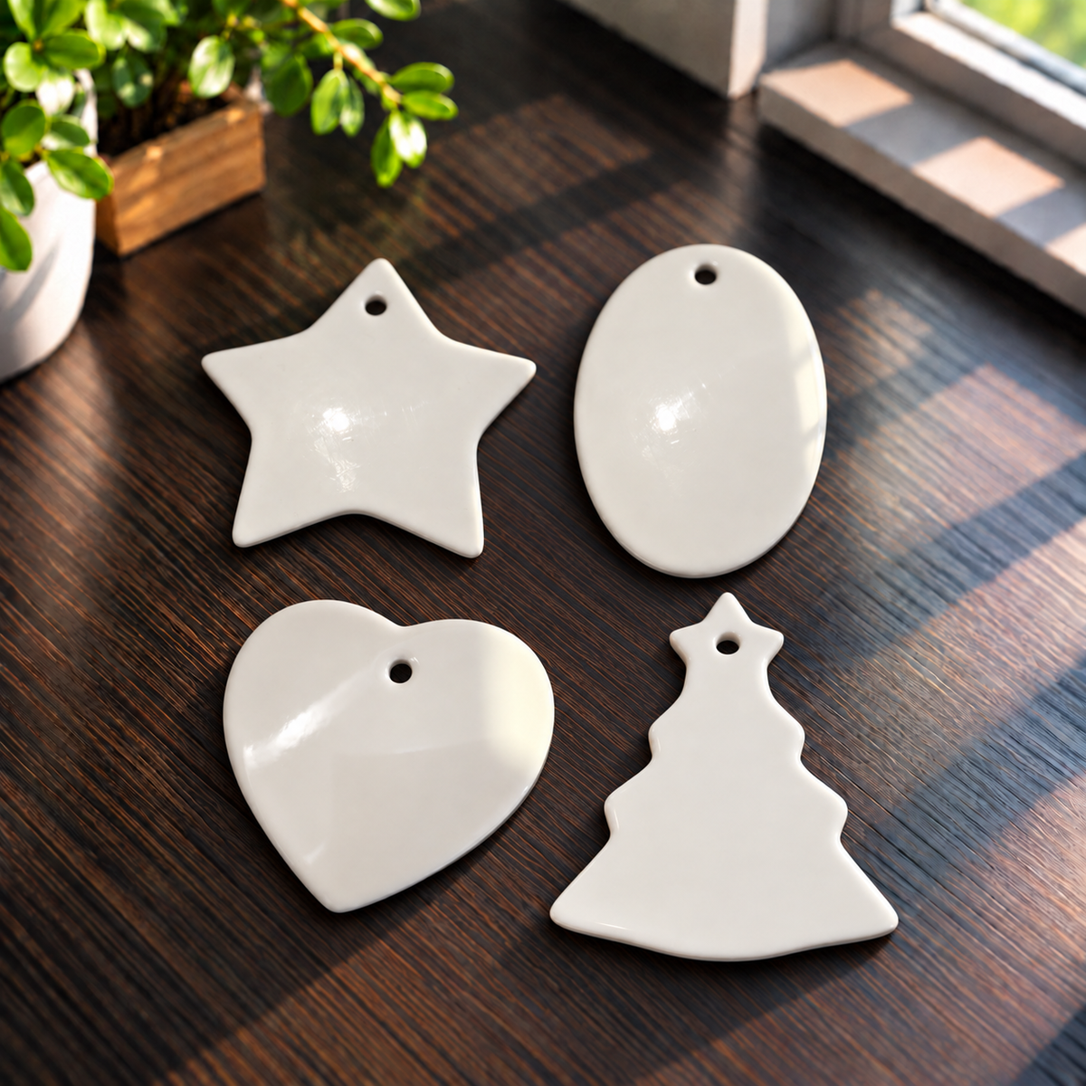 Ornement en céramique double face pour sublimation – Plusieurs formes
