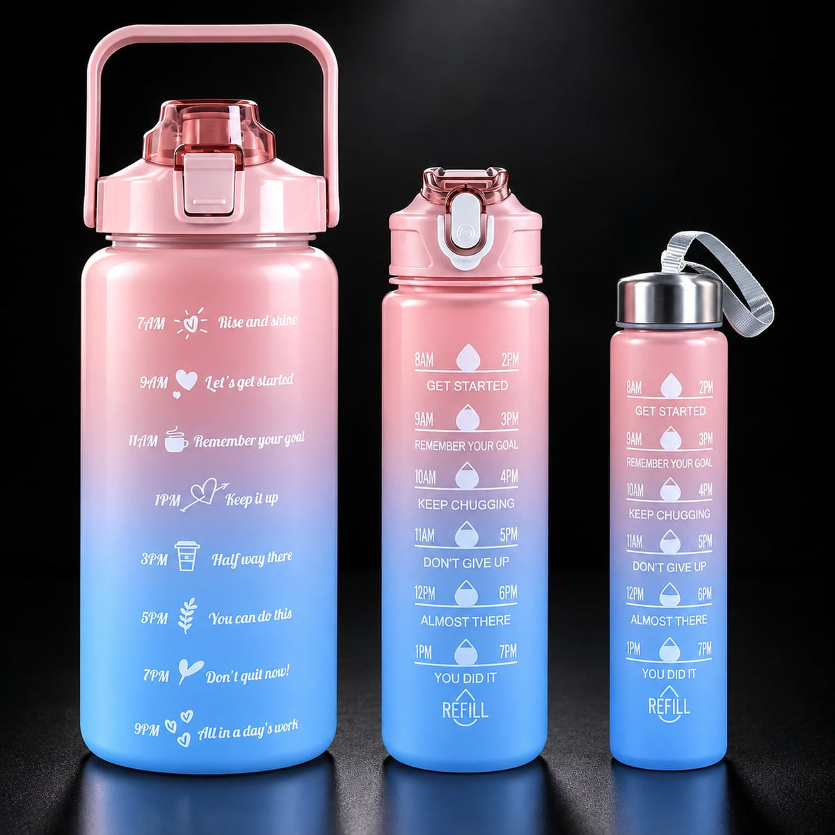 Ensemble de 3 Bouteilles de Motivation - Wrap UV