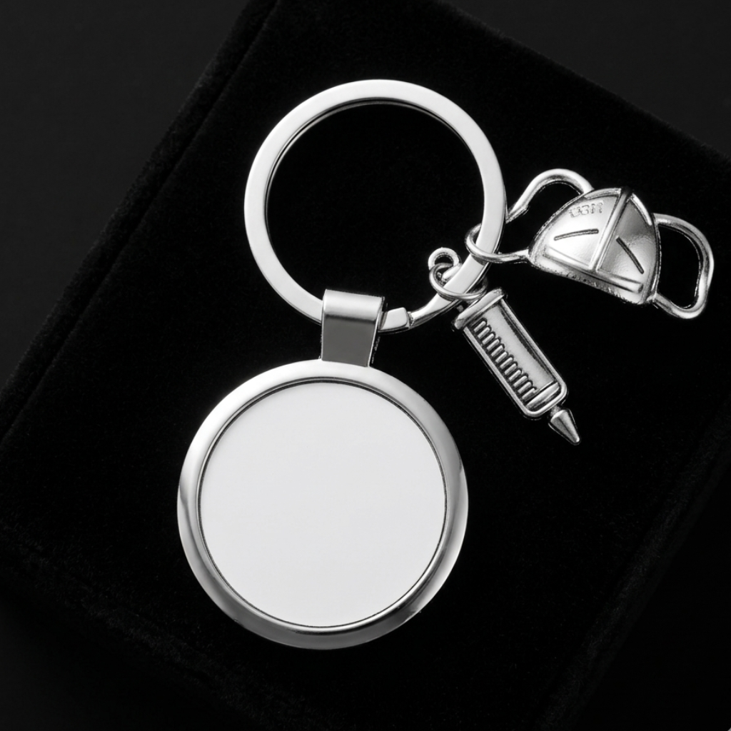 Porte-Clé Thématique Sublimable en Alliage de Zinc 35x35mm