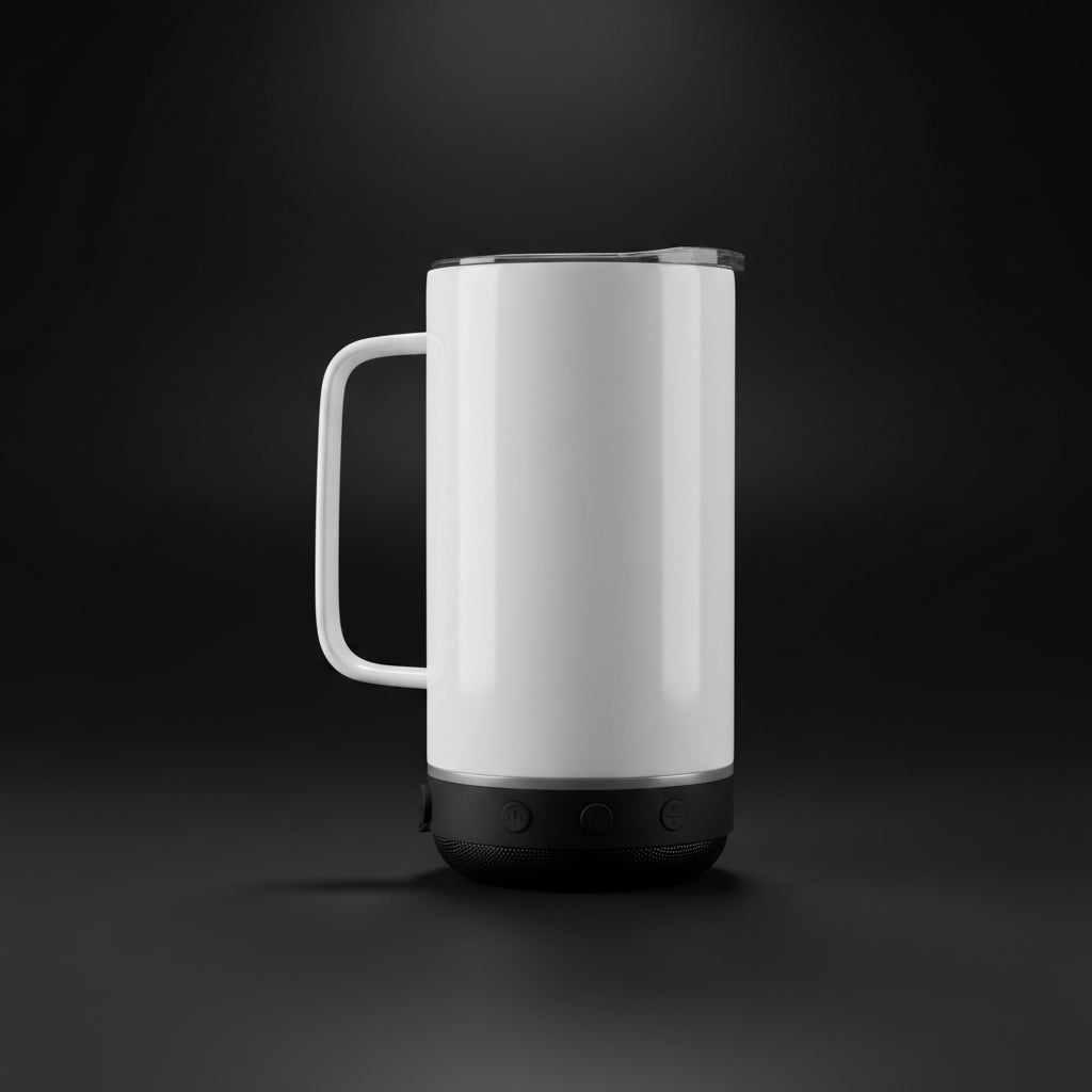 Tasses à café droites sublimation 14 oz avec haut-parleur Bluetooth intégré
