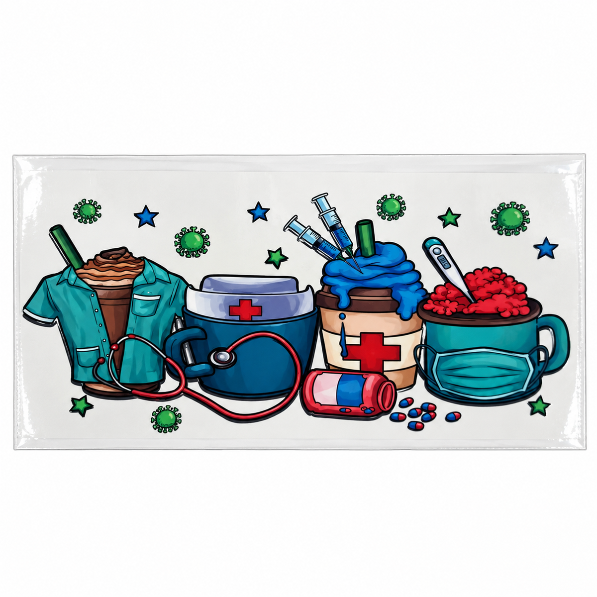 Transferts UV DTF pour canettes 16 oz – Collection de motifs, série 4