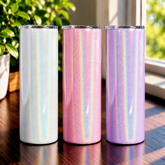 Tumbler holographique scintillant 20 oz – Pour sublimation
